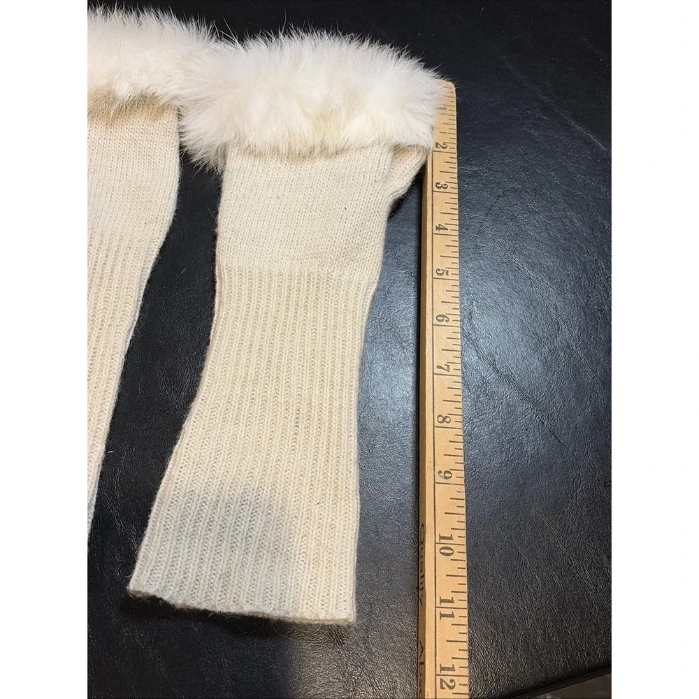 Women Fingerless‎ Gloves Faux Fur Knitted Fall Winter Warmer Wrist